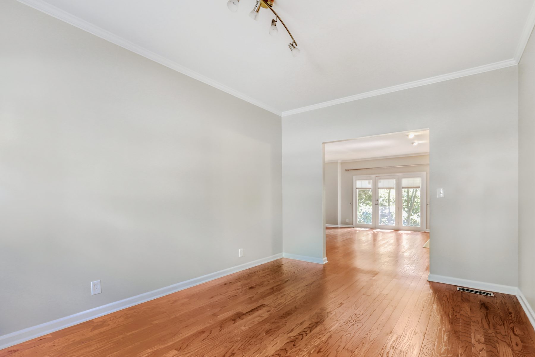 Dining room staged as home office